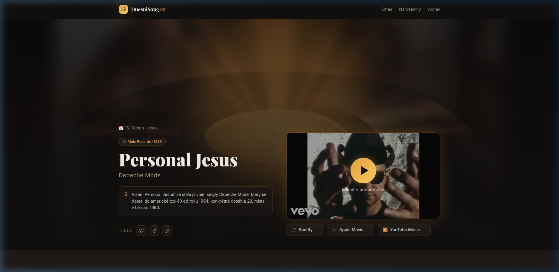 DNESNISONG.CZ screenshot 1